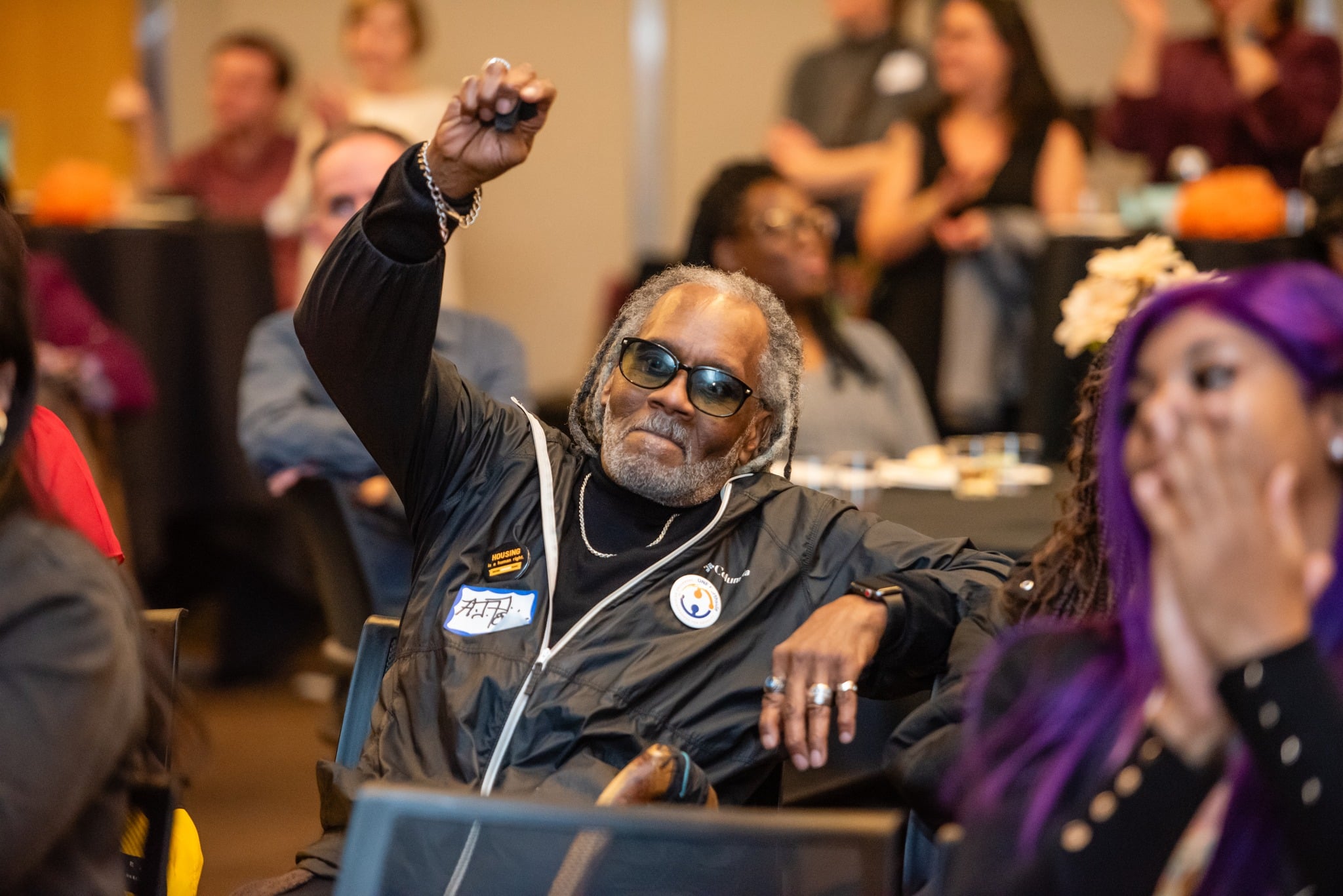 Leader Anthony Celebrating