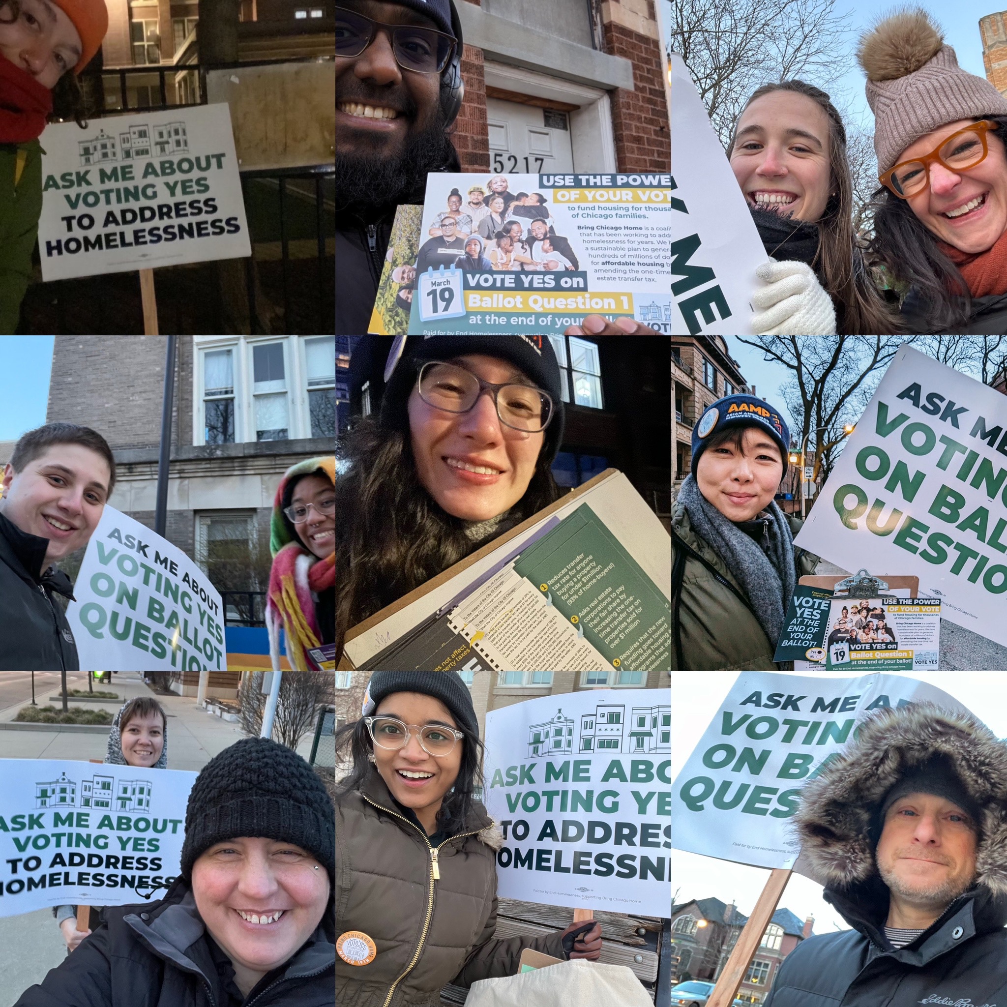 collage of bring chicago home volunteers