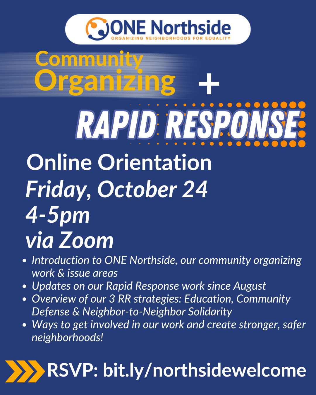community organizing and rapid response orientation oct 24