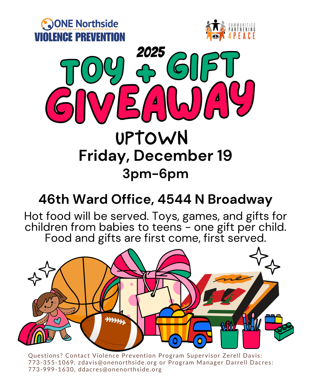 uptown toy giveaway dec 19 at 3pm