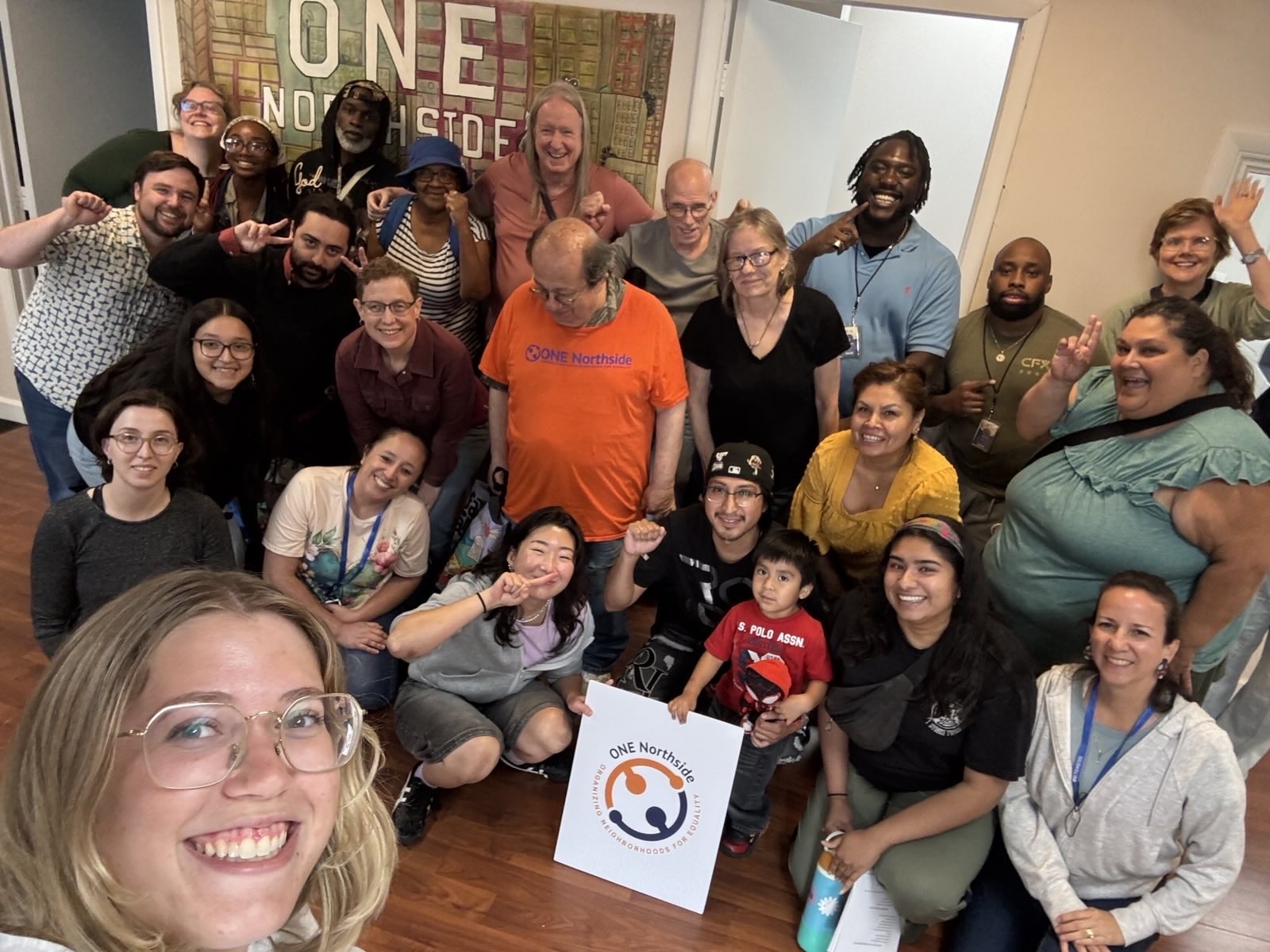 group shot looking back