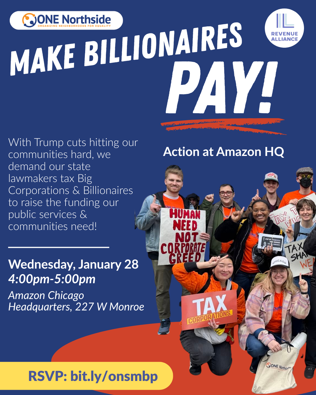 make billionaires pay event downtown jan 29 4pm