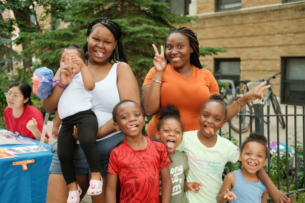 a smiling family